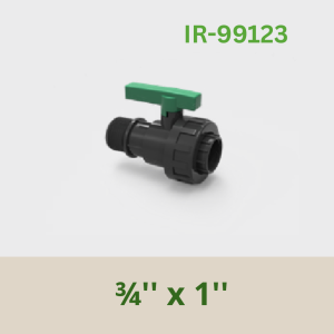 PP Male - Female Ball Valve ¾'' x 1''